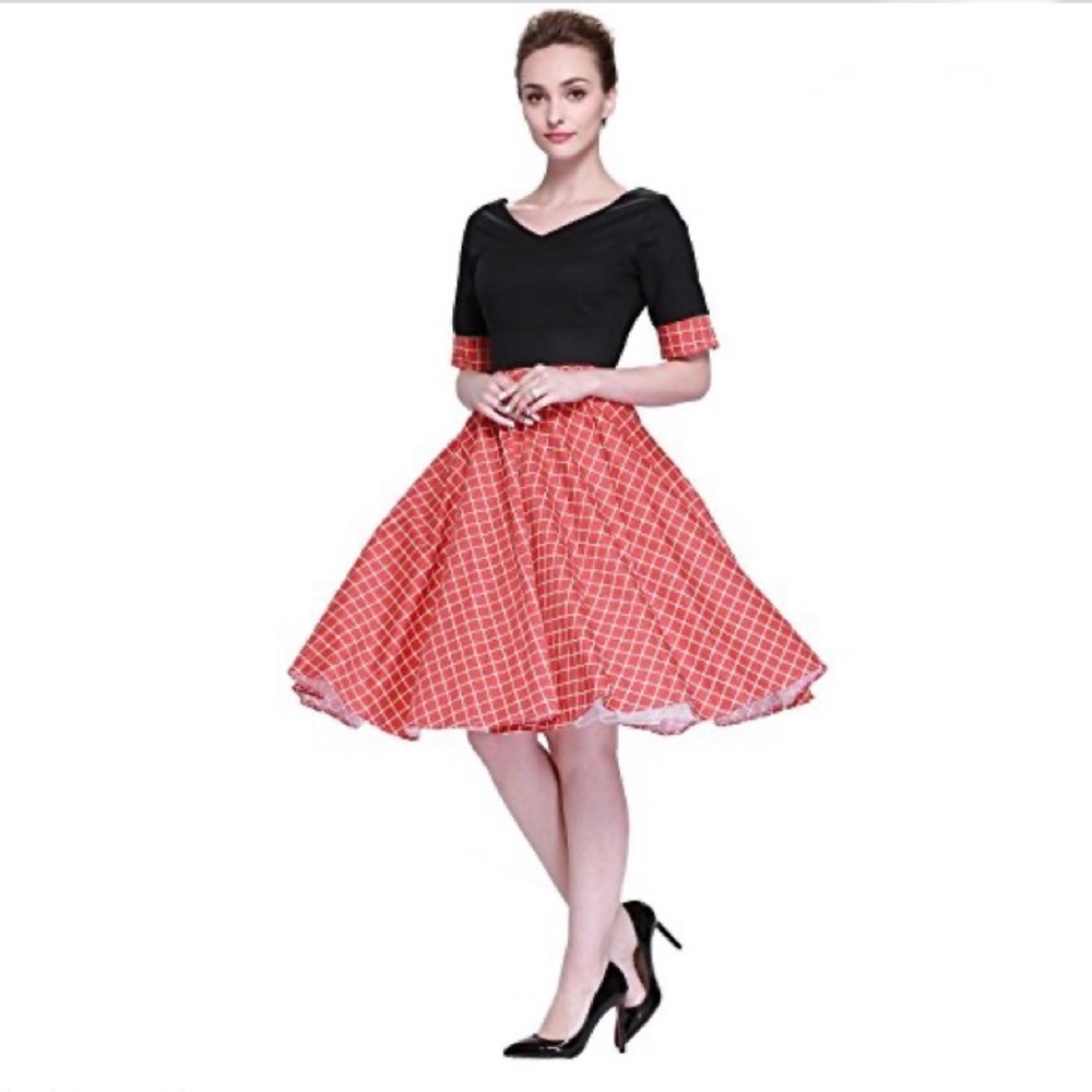 Heroecol 40’s Retro Fit Flare Style Black Red